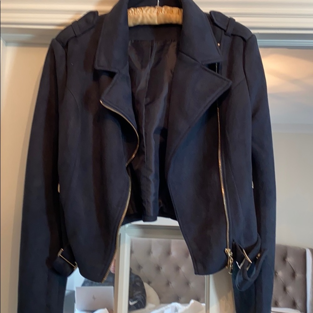 Romeo and Juliet navy suede jacket